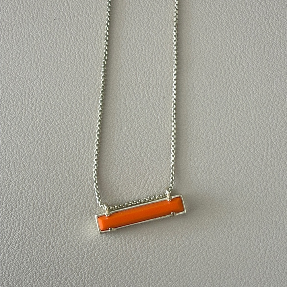 Kendra Scott Vibrant Orange Bar Necklace